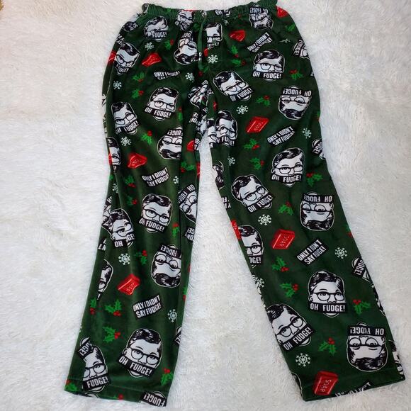 A Christmas Story Men’s Fleece Sleep Pants L – “Oh Fudge!” - Picture 1 of 4